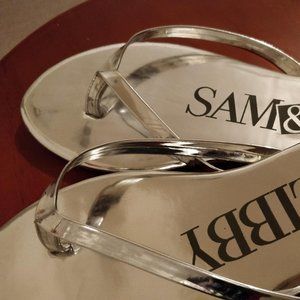 Silver Chrome Flip Flops